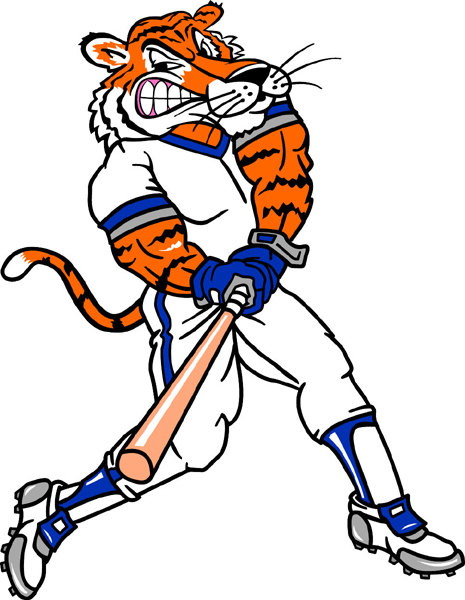 Tiger Baseball mascot sports sticker. Get it Here! 